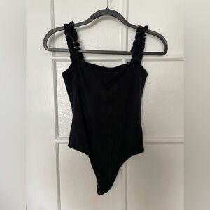 Aritzia - Sunday Best - Black Ribbed Bodysuit - Size M
